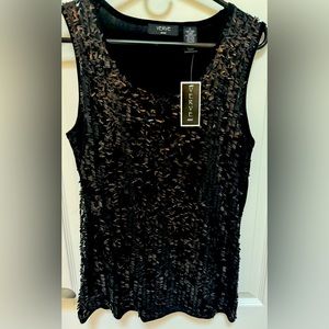 Verve Ami Black sequin tank top, size XL, NWT